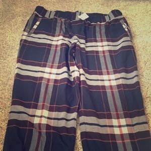 NWT Loft plaid joggers size L